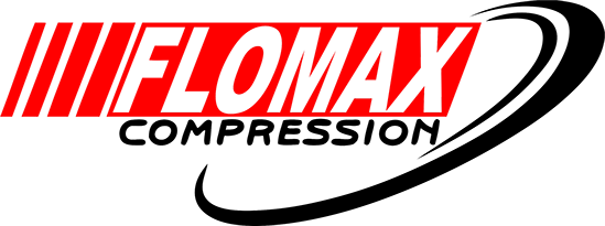 Flomax Compression Ltd Logo Red and Black on white background